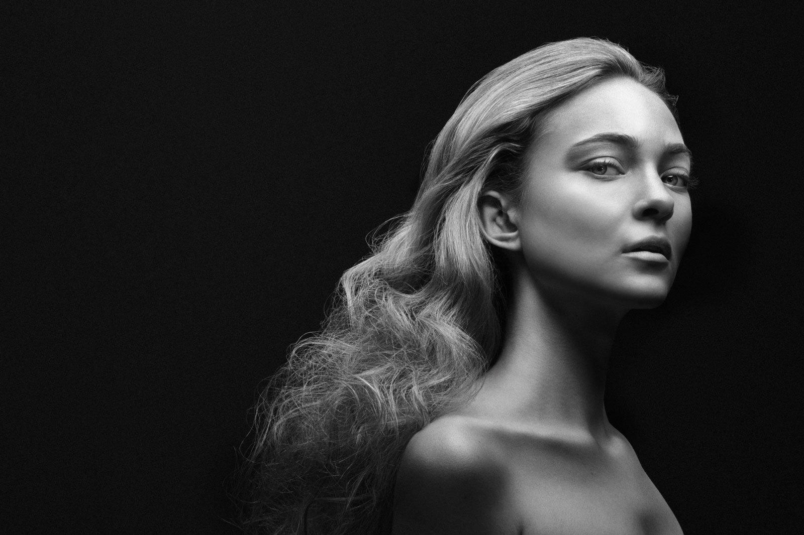 beauty portrait for skin after retouching