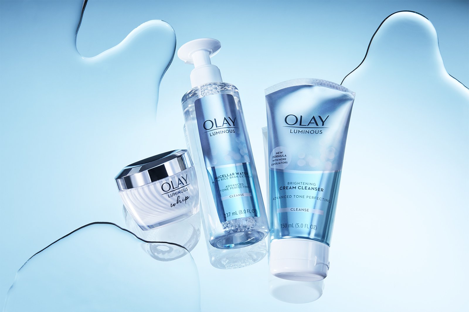 Olay product family after photo retouching