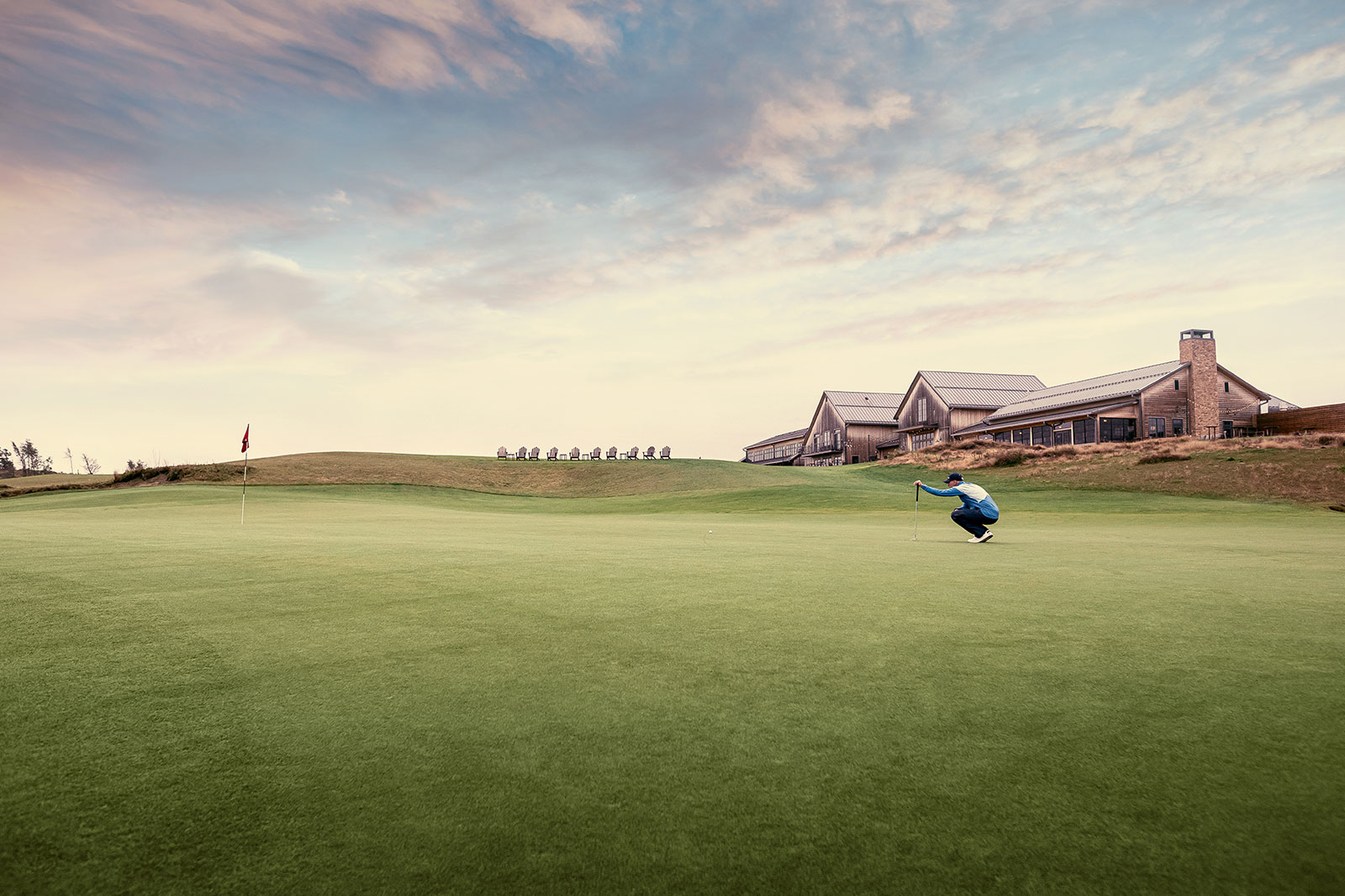 lifestyle photography retouching on golf course - after retouching