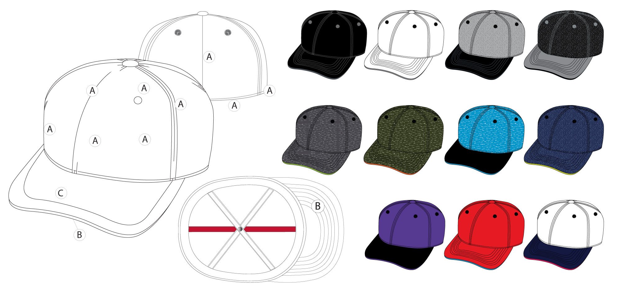 Hat Colorways Diagram