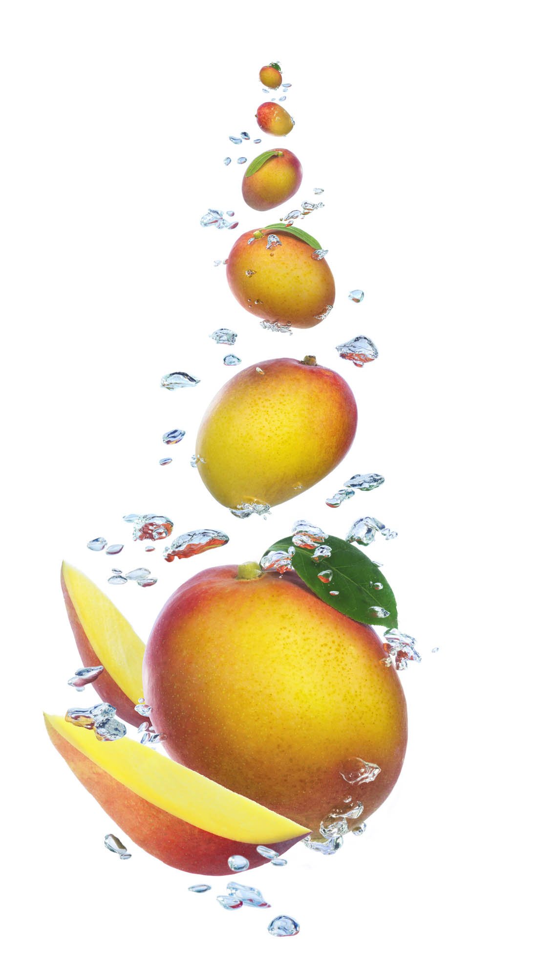 A falling set of mangos and water