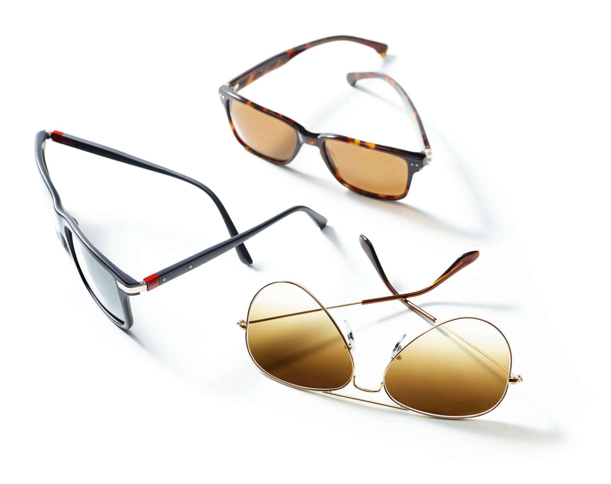 Three sunglasses for ecommerce photography